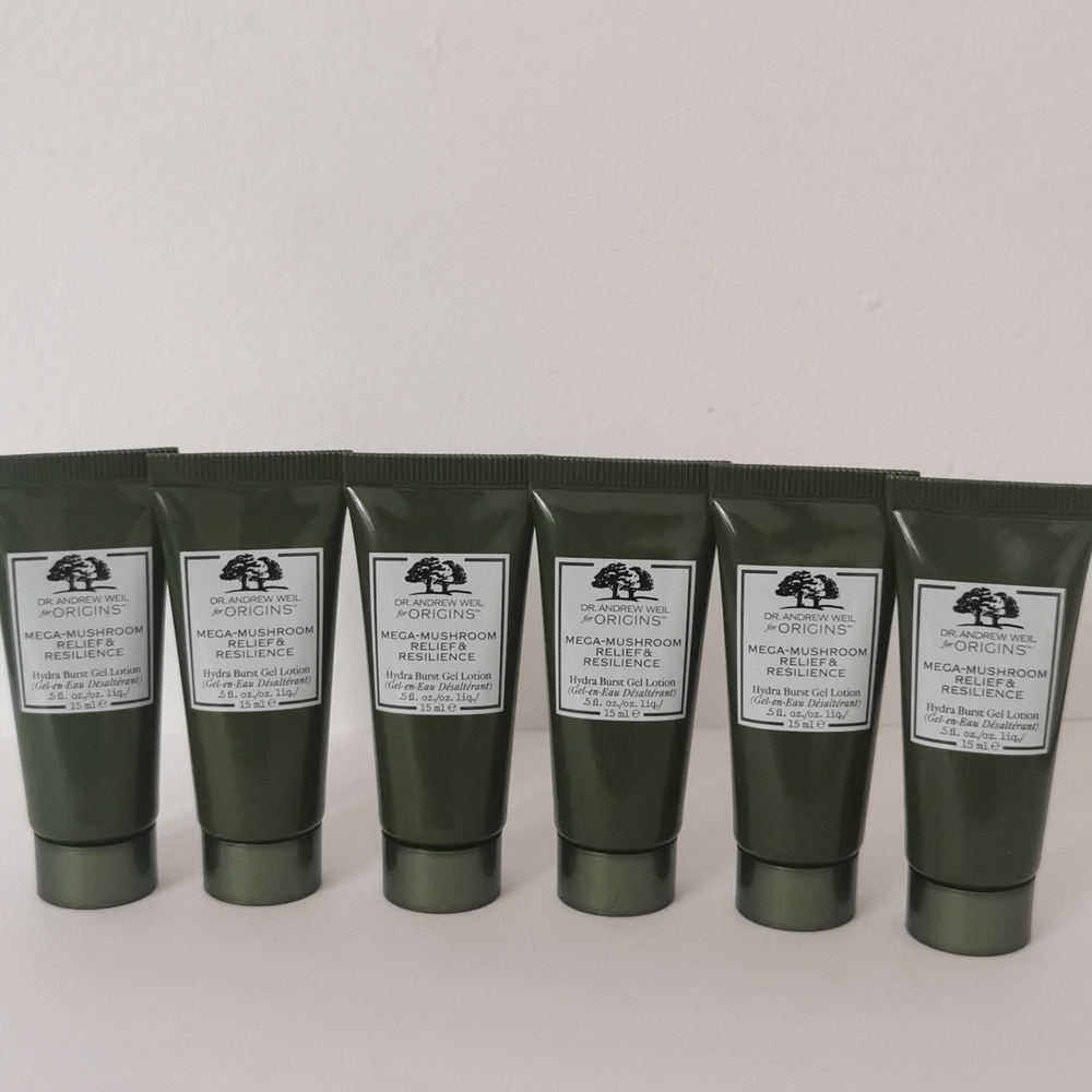6 pack Origins Mega-Mushroom Relief & Resilience Hydra Burst Gel Lotion 15ml
